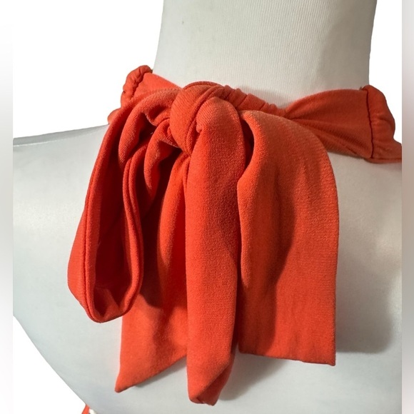 Old Hollywood Marilyn Monroe Bubble Skirt Dress  Vintage CACHE Orange Coral Sz 2 - Picture 9 of 14